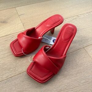 A New Day Monica Mule Sandal Red Size 6 NWT